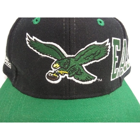Philadelphia Eagles Apex One Snapback Vintage 90s Hat Cap NFL Black Green - Picture 2 of 11